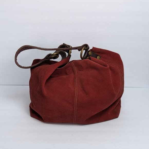 Lucky Brand Suede Burgundy Purse - Picture 1 of 9